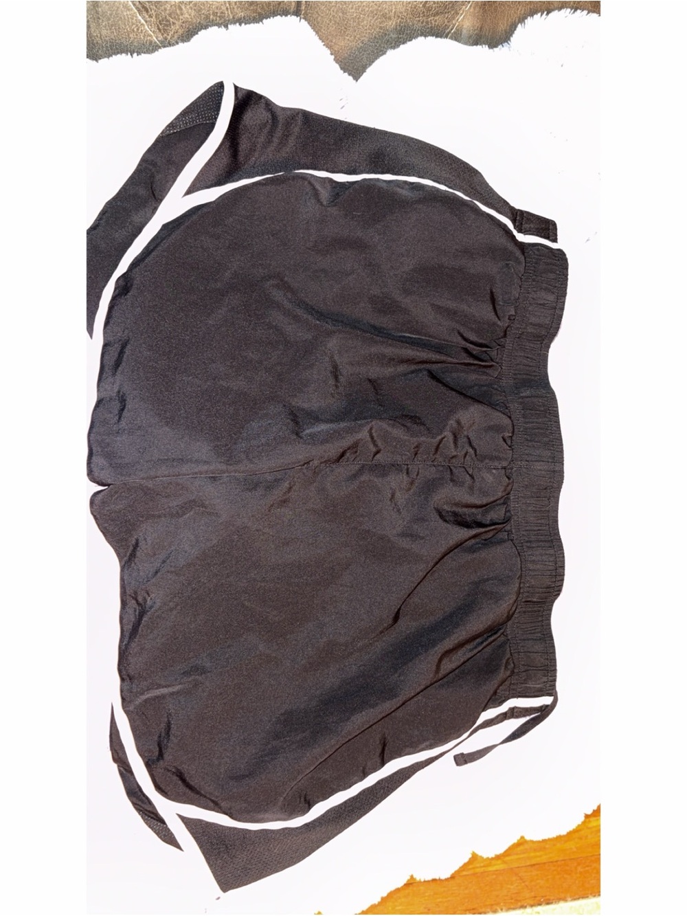 Black Athletic Running Shorts with White Trim